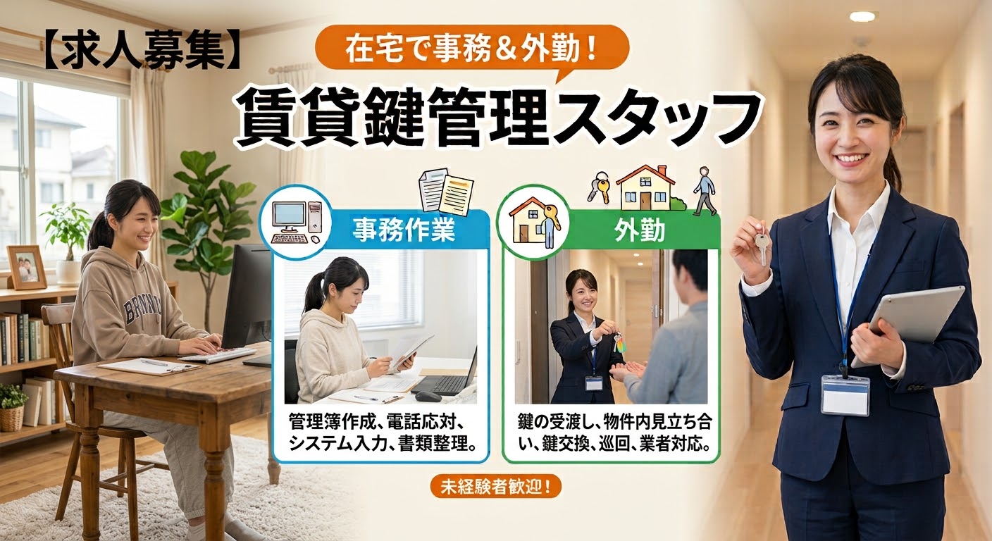 物件の貸部屋の鍵管理を手伝って頂ける方を募集します！ - MRC イメージ画像